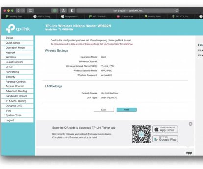 Inception - Setting up a TP-Link WiFi Router for use with an MFD