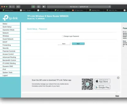 Inception - Setting up a TP-Link WiFi Router for use with an MFD
