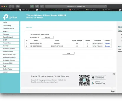 Inception - Setting up a TP-Link WiFi Router for use with an MFD