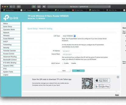 Inception - Setting up a TP-Link WiFi Router for use with an MFD