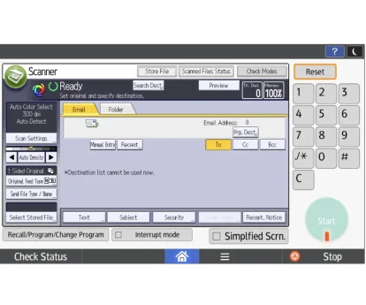 Inception - Setting up scan-to-email