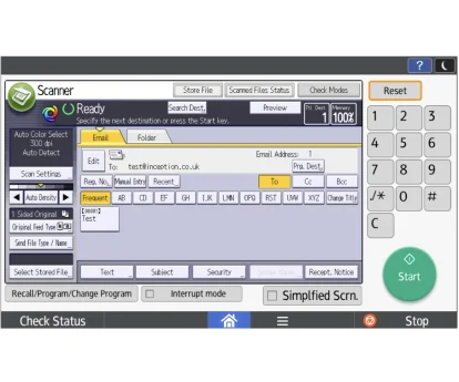 Inception - Setting up scan-to-email