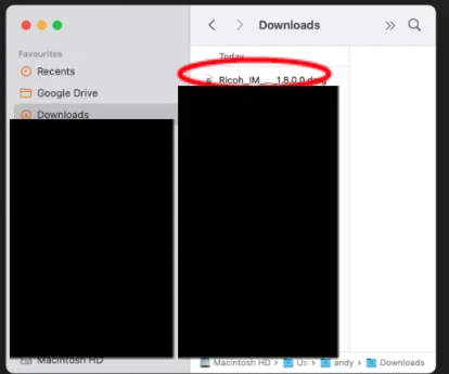 Inception - Installing a Ricoh Driver to MacOS