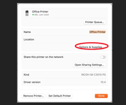 Inception - Adding options to MacOS Driver for Paper Trays (3&4) and Staple Finishers