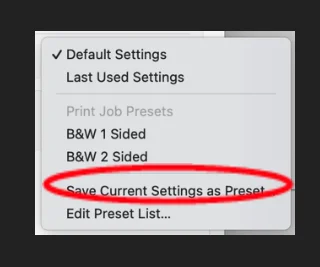 Inception - Adding Mono Preset to MacOS Printer Driver