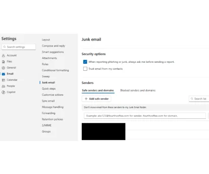 Inception - Stop Emails from Going to Junk Mail