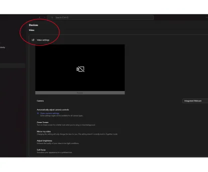 Inception - How to Set up Microsoft Team Camera