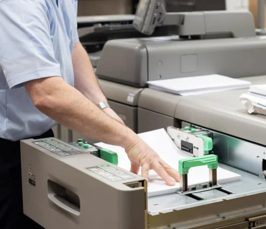 man using printer