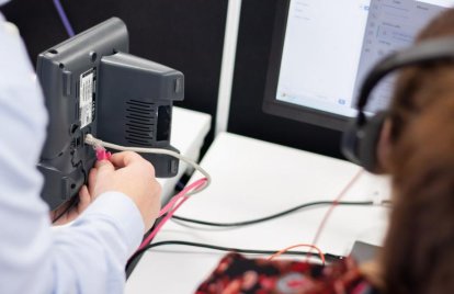 man installing handset