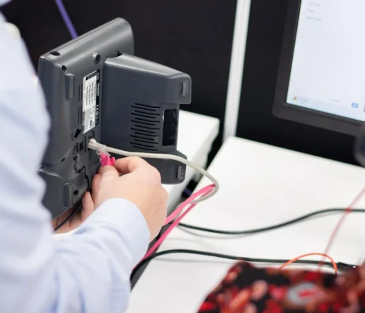 man installing handset