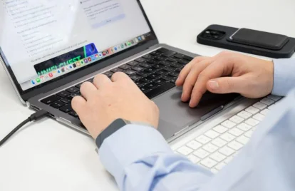 man using laptop