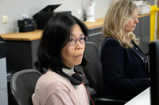 woman at desk